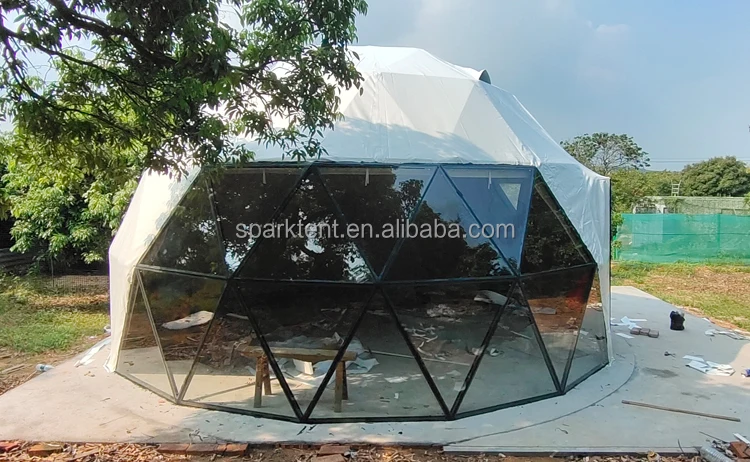 Outdoor Luxury Hotel Geodesic Dome Tent / Winter Camping 6m Geodesic ...