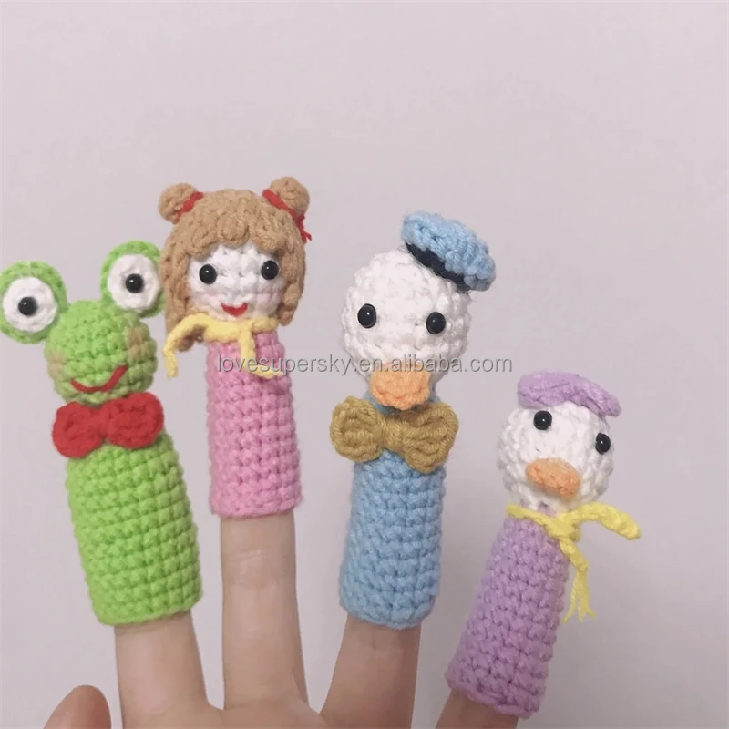 Ensemble de marionnettes à doigts au crochet Animaux domestiques et  sauvages. Crochet de marionnettes à doigts. -  France