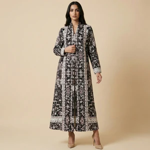 Wholesale Clothing Dubai Women's Muslim Abaya Stretch Casual Dress Miyake Pleated Abaya