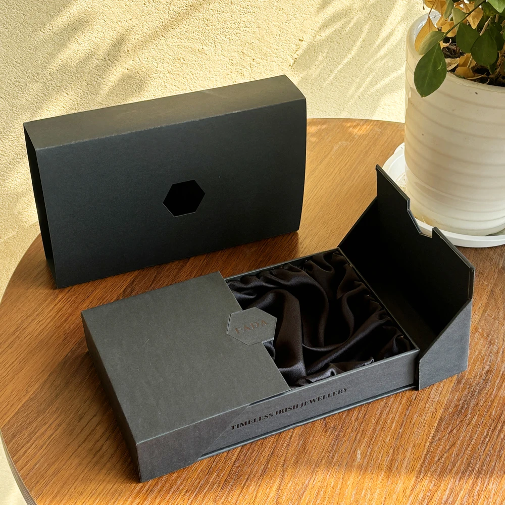 Luxury Split Double Open Box Custom Logo Magnetic 2 Two Piece Side Open Center Double Door Gift Packaging Box With Sleeve