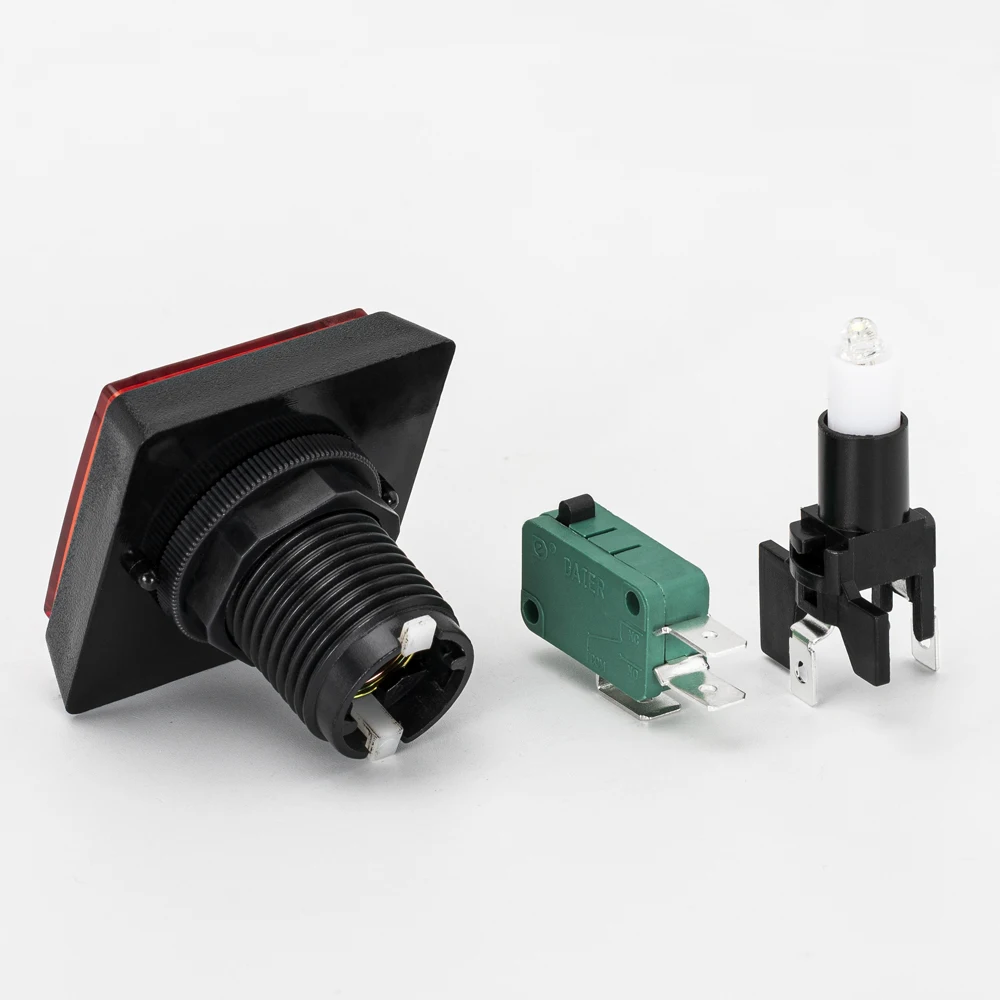 Wenzhou Push Button Switch Electrical Big Square Arcade Lanboo Push Button Arkade Switch 15 Amp With Multiple Led Color