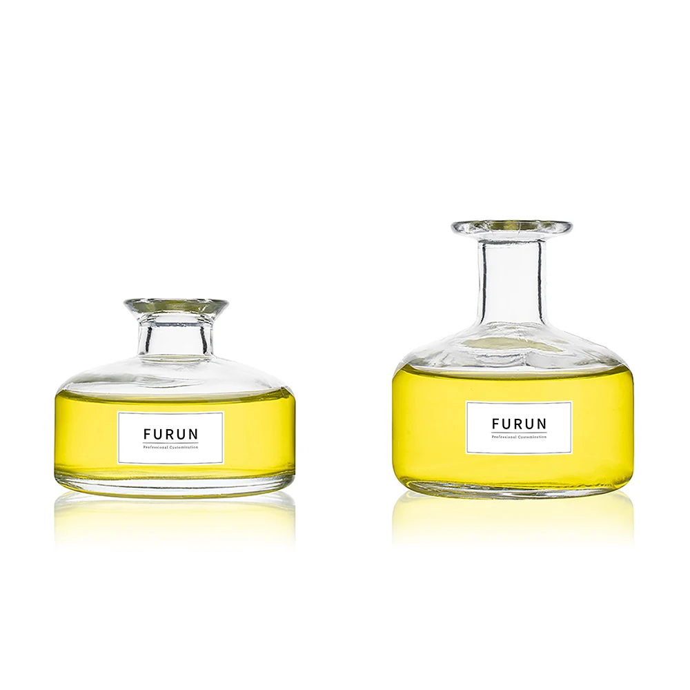 Black Clear Reed Diffuser Bottle Round Flat Empty 200ml 350ml Aroma Diffuser Bottle Fragrance and Package