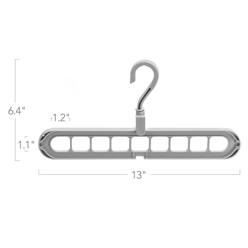 Multi Color Space Saving 9 Holes Rotatable Plastic 9 in 1 Magic Clothes Hanger