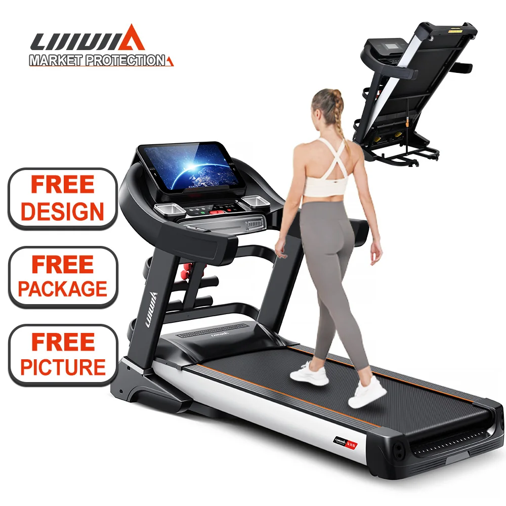 Lijiujia Electric Exercise Running Machine Large LED Display Can Bear 150KG Weight Functions Treadmill with USB Massager MP3