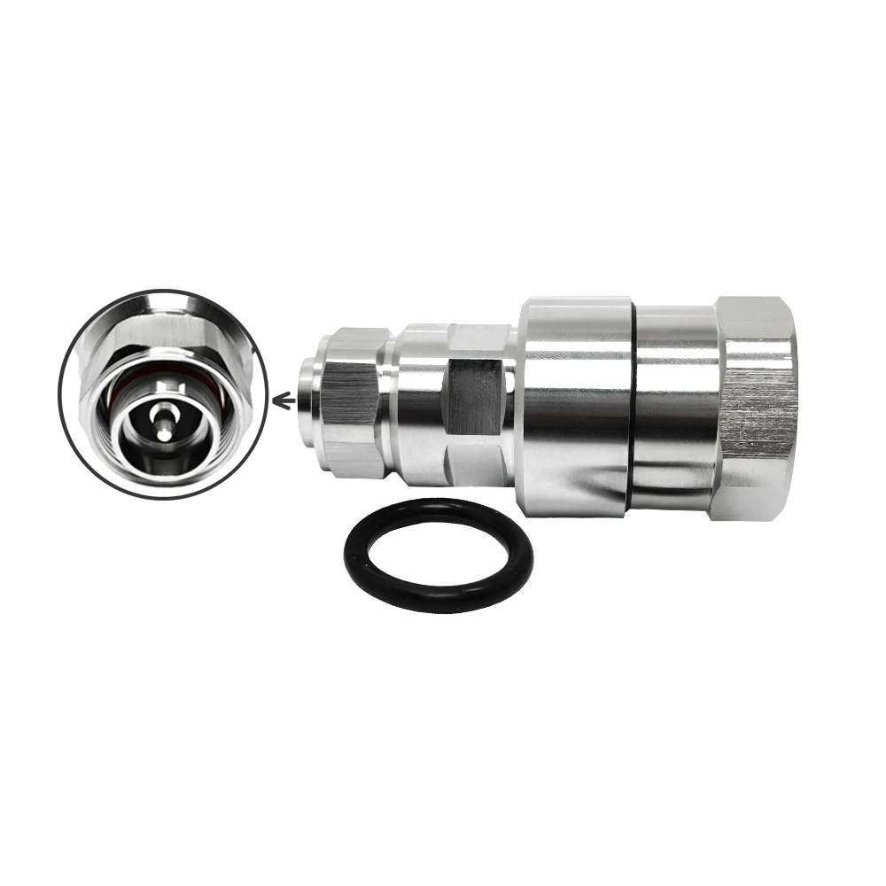 RF Connector Straight 4.3/10 Male Straight for 7/8'' Cable Clamp Type for Communication