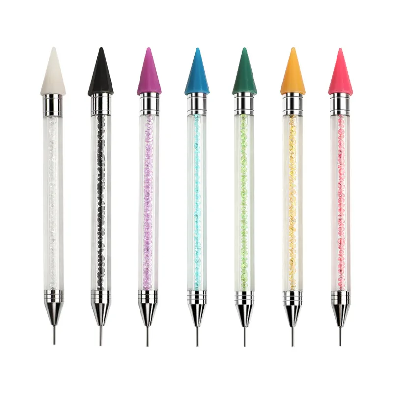 Wax Pencil for Rhinestones Acrylic Handle Dual End Rhinestone Picker  Dotting Pen with Extra 3 Wax