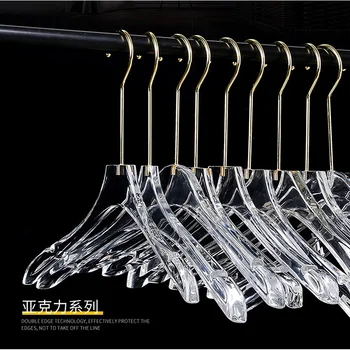 Acrylic women's clothes rack Clothes shop crystal transparent  pants rack with clip clothes hanger rack