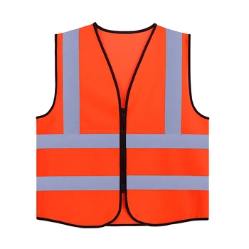 High Quality Security High Visibility Breathable 100% Polyester Fibre Safety Reflective Vest