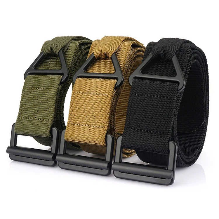 Оптовая продажа, уличный мужской Тактический нейлоновый тренировочный ремень 43 мм с треугольным D-образным кольцом с индивидуальным логотипом