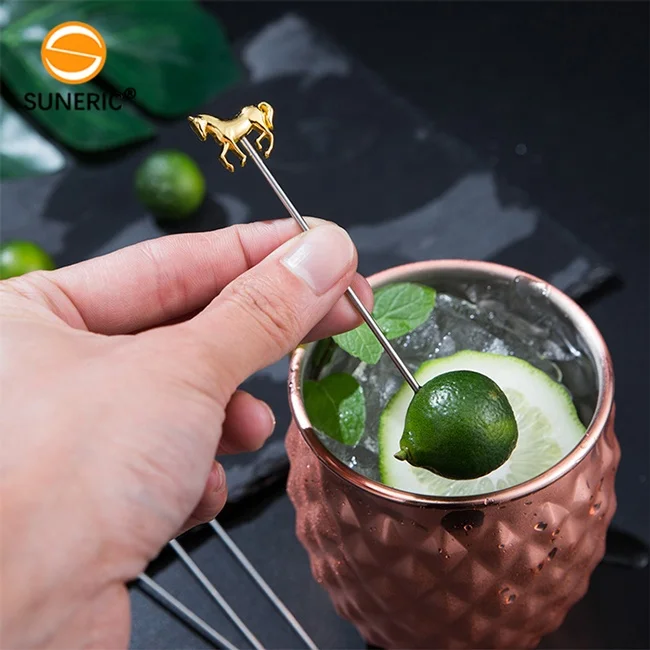 10 Cure-dents à Cocktail En Acier Inox Rose Doré – 10,8 Cm, Réutilisables, Pour Apéritifs Et Décorations