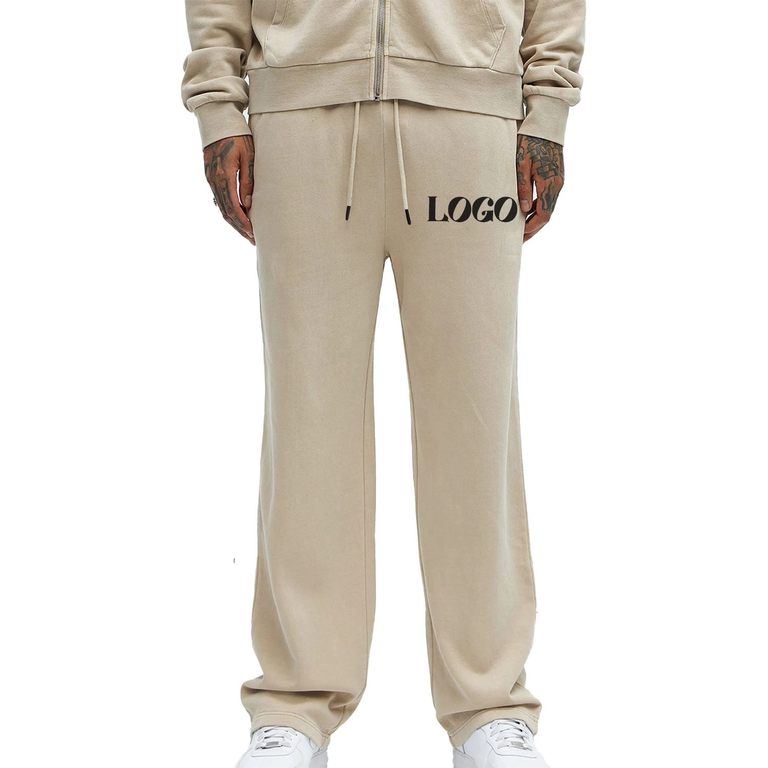 【S】FOG drow strings Sweat pants ベージュ Shop OEM Sweatpants Factory - Baggy French Terry Draw String