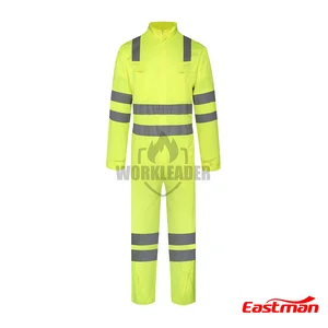 Factory Customized FR Flame Retardant Fireproof Safety Coverall with High Visibility Reflective Material
