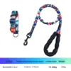 Blue white red camouflage collar + leash