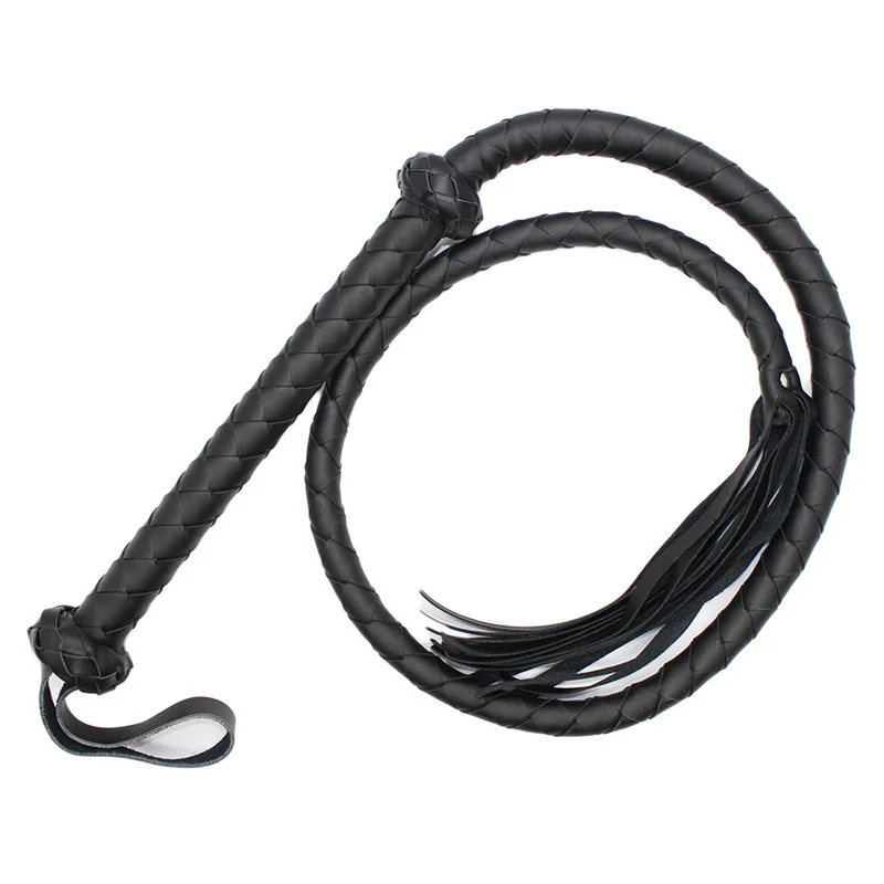 144cm Long Horse Whip BDSM Slave Game Sex Adult Couple Toy Black Red Bondage Leather Whip Punishment Tools