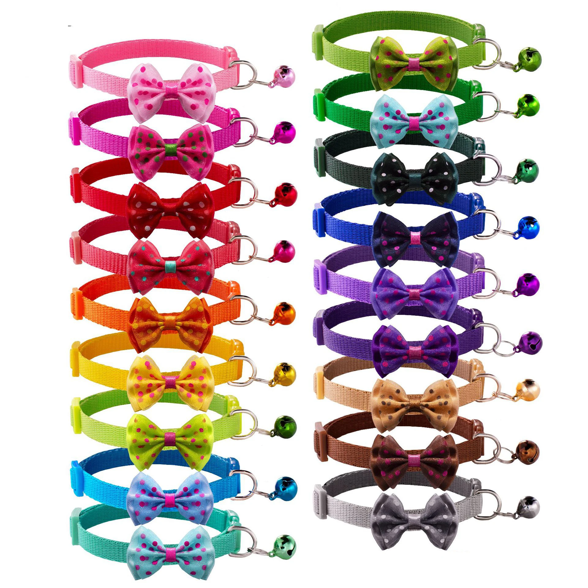 Adjustable Multi-colors Bow design dog cat collar