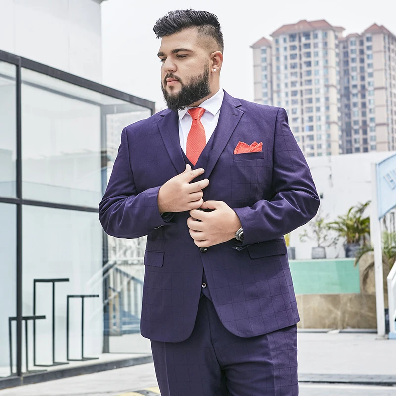 Traje de hombre informal de negocios para hombre gordo suelto