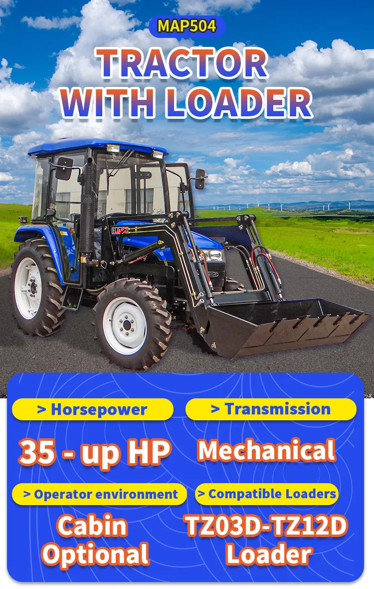 4wd China Diesel Engine 50 Hp Used Tractors With Front End Loaders For