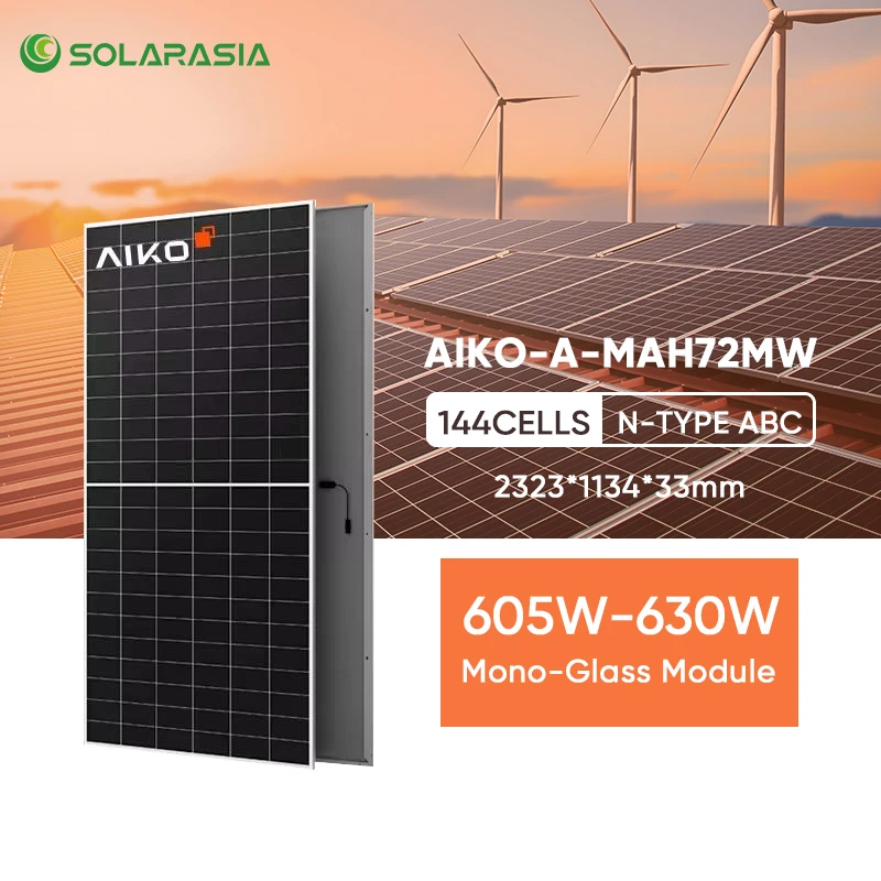 Aiko N-Type ABC Dual Glass Bifacial Solar Panels - 610W