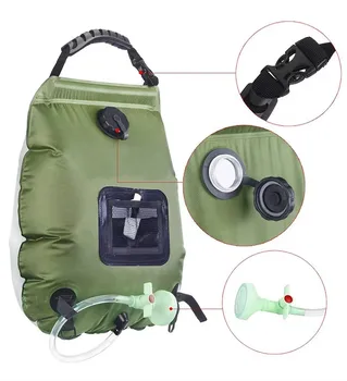 Water Bags Outdoor Camping Hiking Solar Shower Bag Heating Camping Shower Climbing Hydration Bag Hose Switchable Shower Head