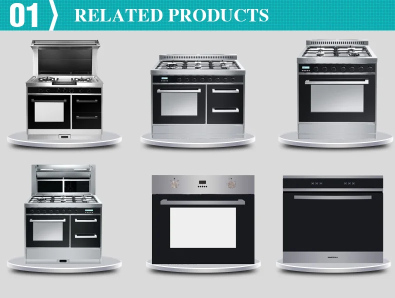 Free Standing Gas Cooker With Electric Oven Range Hood And Gas Cooktop