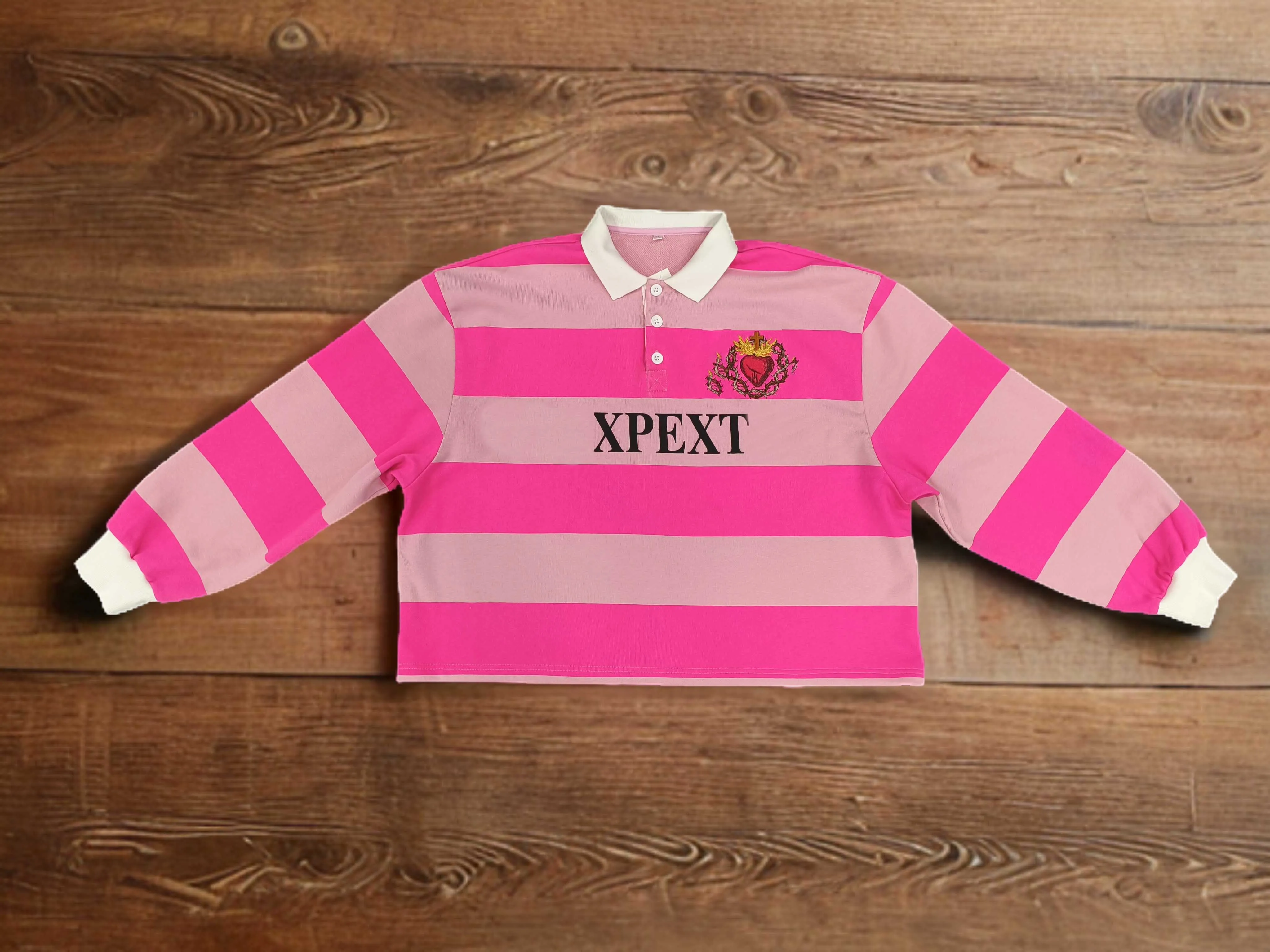 Salati High Quality Custom Us T-shirt Hombre Embroidery Print Boxy Oversized 100% Cotton Stripe Long Sleeve Rugby Polo Shirt Men gallery 2