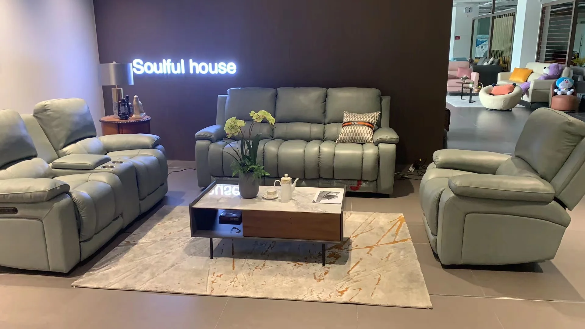 European Luxury Living Room Furniture Leather Sofa Sets 1+2+3 - Buy