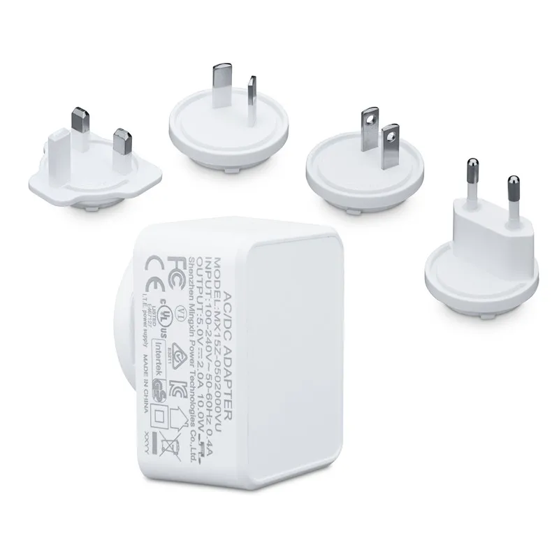 Usb Charger Changeable Travel Gift 5v 2a 5v 2.5a Interchangeable Plug Usb Power Adapter 15w