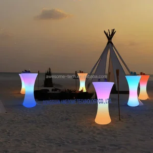 Luminous Led Table Outdoor Waterproof Plastic Dining Table Outdoor Garden Hotel for  Wedding