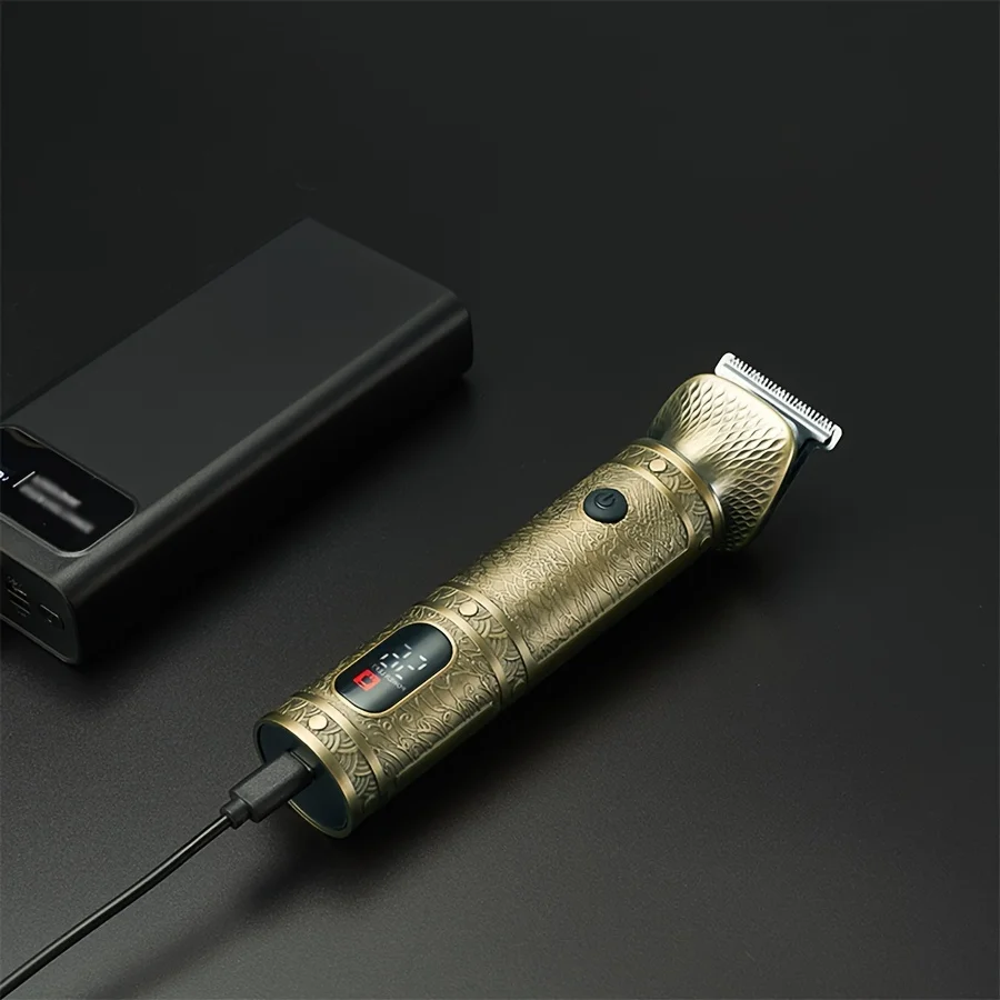 Professional Cordless Rechargeable Stainless Steel Beard Trimmer Hair for Clipper LCD Display for Household Hotel Use Directly supplier