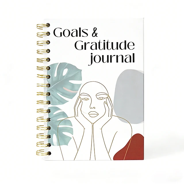Custom Printing Gratitude Journal Spiral Self Care Goals Reflection Manifestation Positivity Guided Wellness Planner Notebook