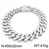 Acero pulido collar 45cm * 32mm
