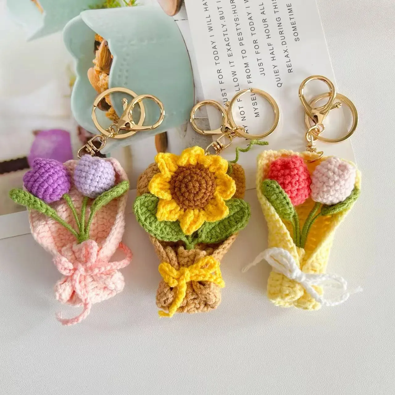 Birth Flower Bouquet Keychain