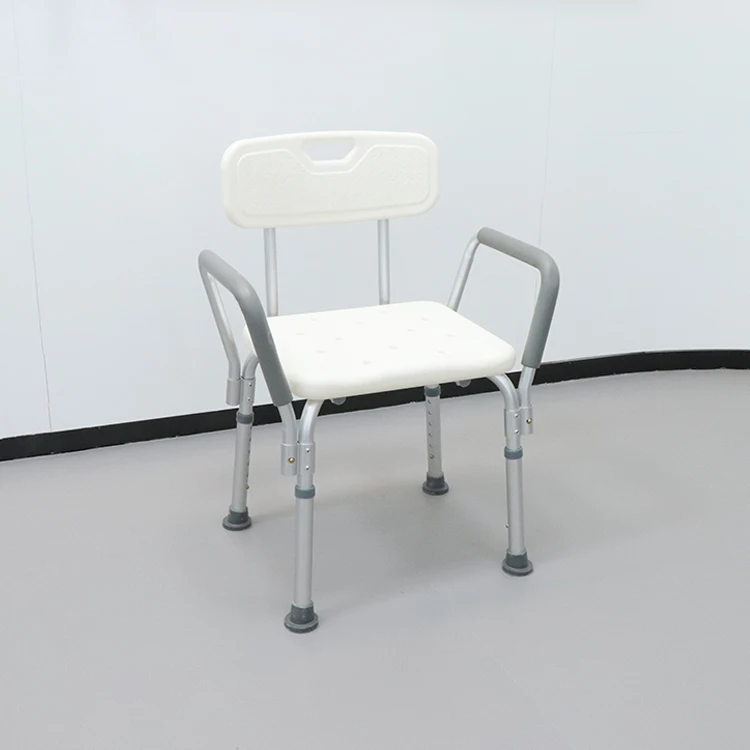 Bathroom Chair Height Adjustable Folding Safety Aluminum Bath Shower