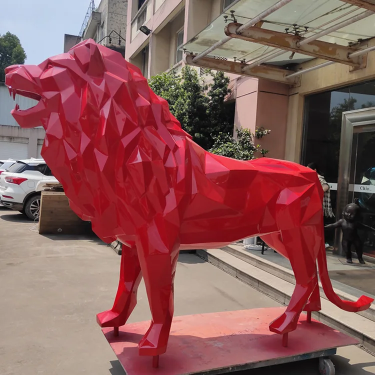 Life Size Animal Sculpture Fiberglass lion Statue