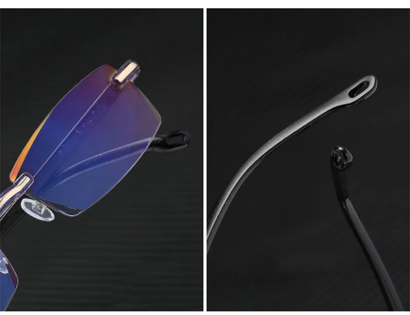 2020 new Anti Blue Light Blocking Rimless Reading Glasses Women Men Square Frameless Presbyopic Glasses Diopters +1.0 1.5 2 2.5