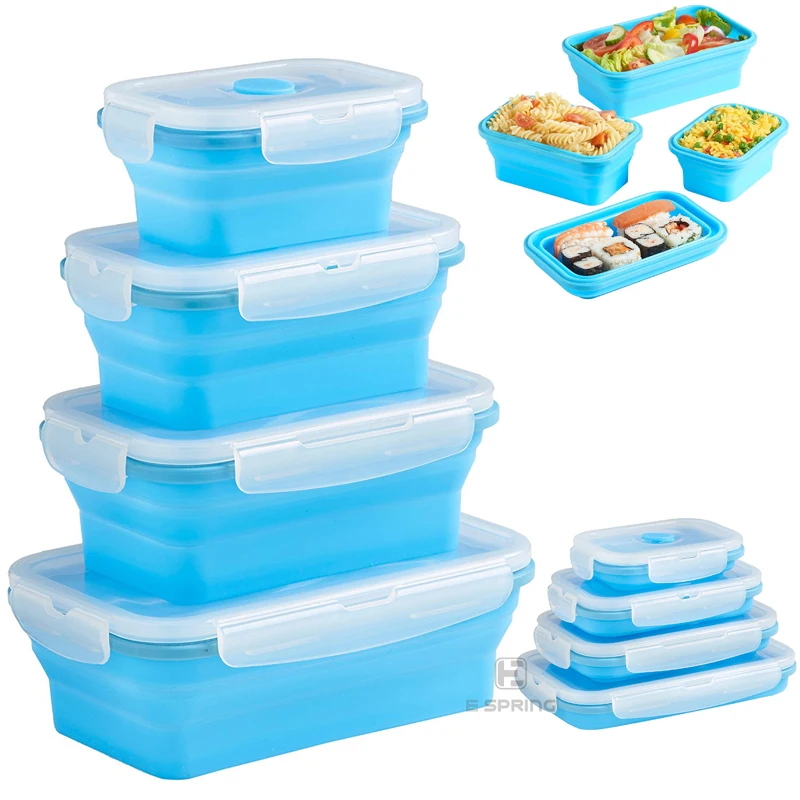 Microwavable Silicone Food Storage Containers Collapsible Silicone Lunch  Box - Buy Silicone Food Storage Containers,Collapsible Lunchbox,Collapsible