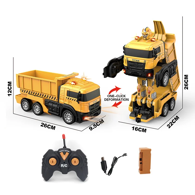 New Fashion RC Deformation Engineering Vehicle 2 in 1 Remote Control Toys Gifts