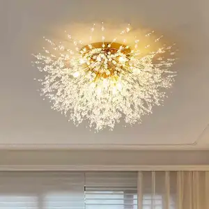 Nordic Ceiling Lighting Chandelier for Living Room Hotel Modern Luxury Crystal Chandelier Creative Personality Round Dandelion