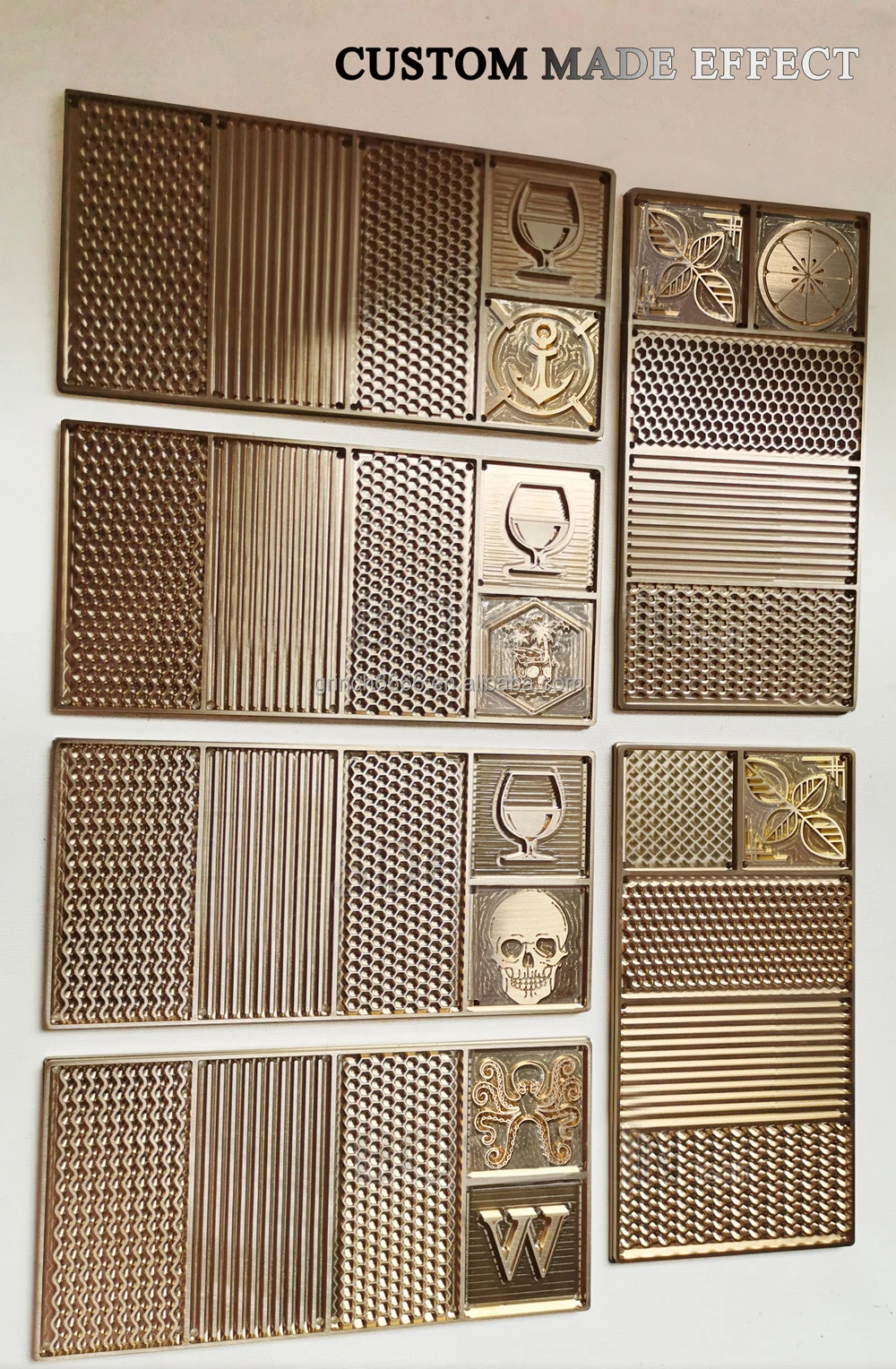 Ice stamp tray brass 20x10cm - Barprofessional