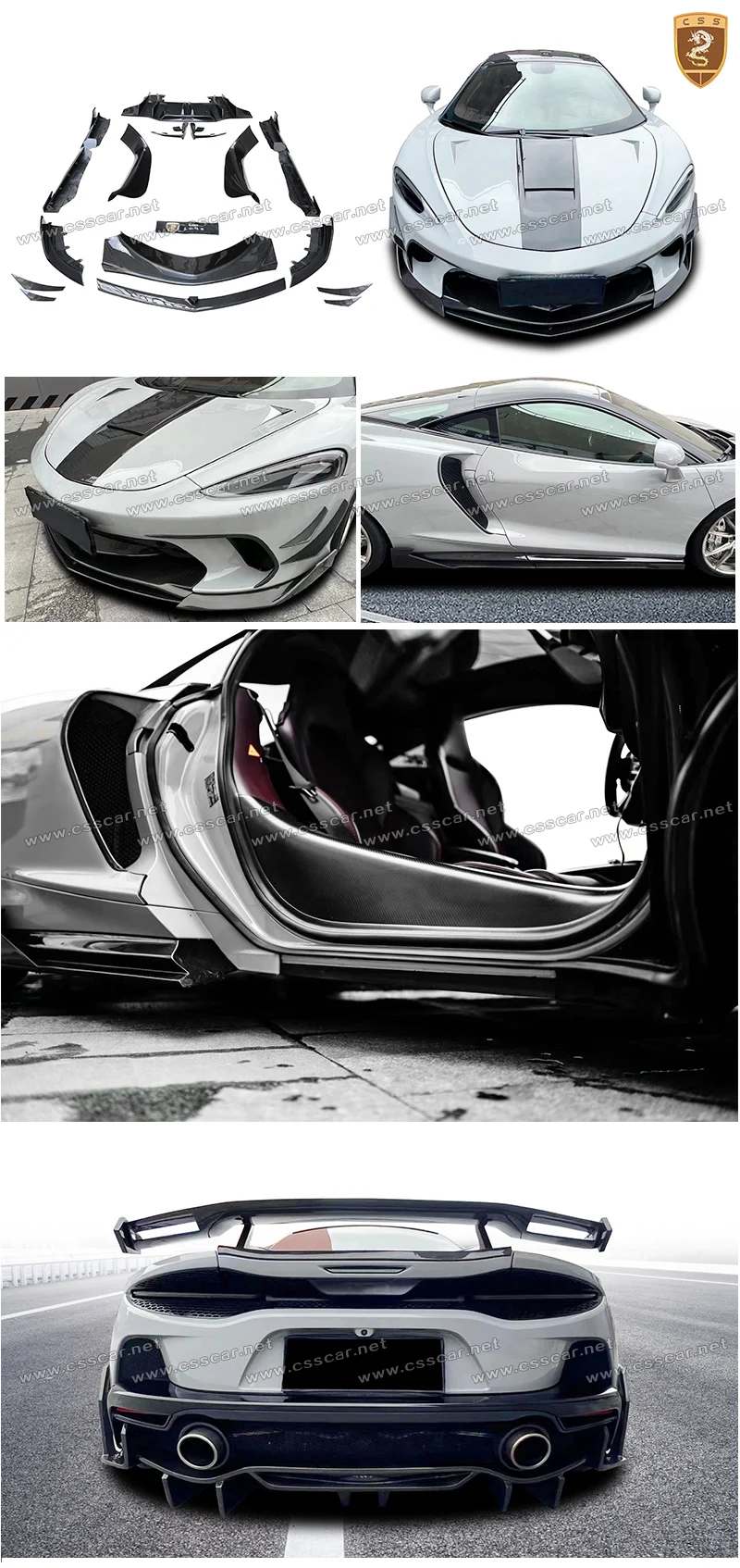 Css Style Front Lip Splitter Rear Diffuser Engine Cover Ducktail ...