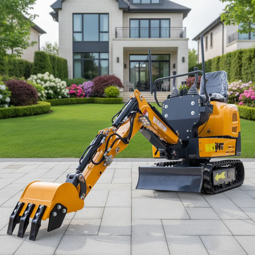 HT06 Miniexcavator 600 kg hydraulisk spårbil, liten grävmaskin för byggverk