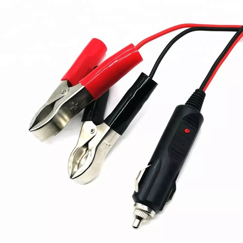 Car Cigarette Lighter adapter Extension Wiring Harness to Alligator Clamp Extension Harness