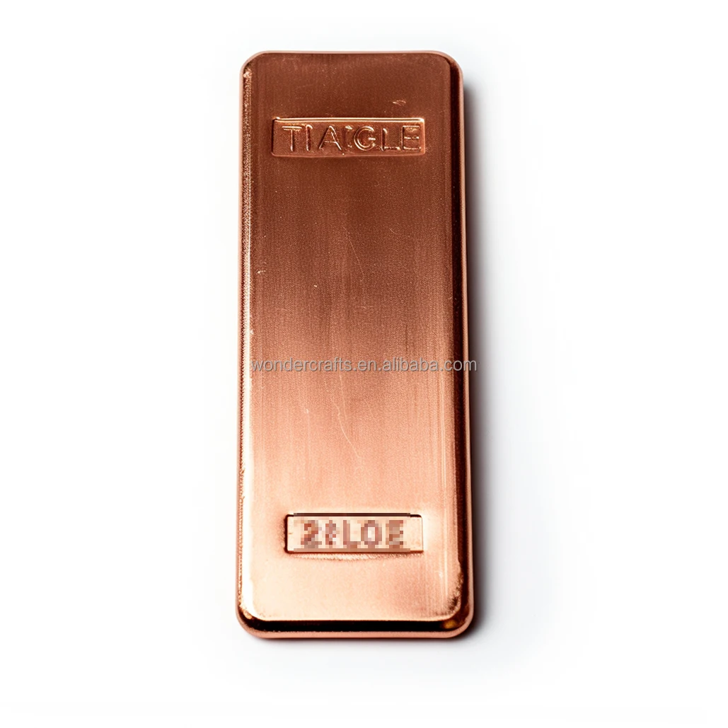 WD Custom One Found .999 Fine Trapezoidal Hypotenuse Slanted Edge Metal Cu Red Copper Bronze Ingots Bullion Bar
