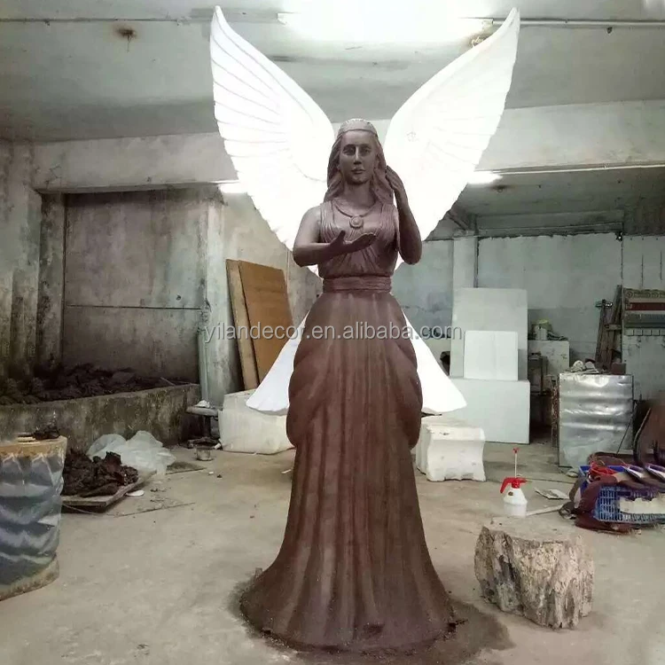 Custom Life Size Outdoor Bronze Garden Large Angel Sculpture Garden ...
