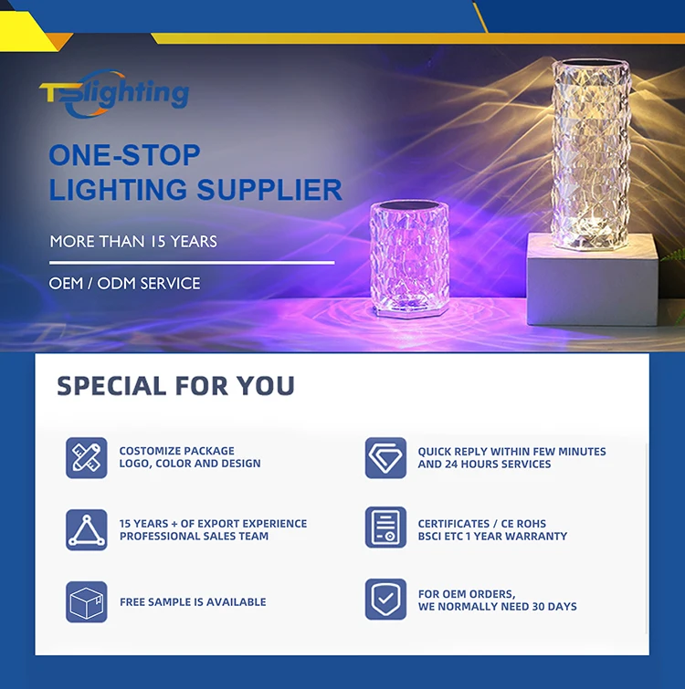 Stock Crystal Modern Luxury Usb Rechargeable Bedroom Wireless Touch Control Led Night Light Cordless Hotel  Bedside Table Lamps factory