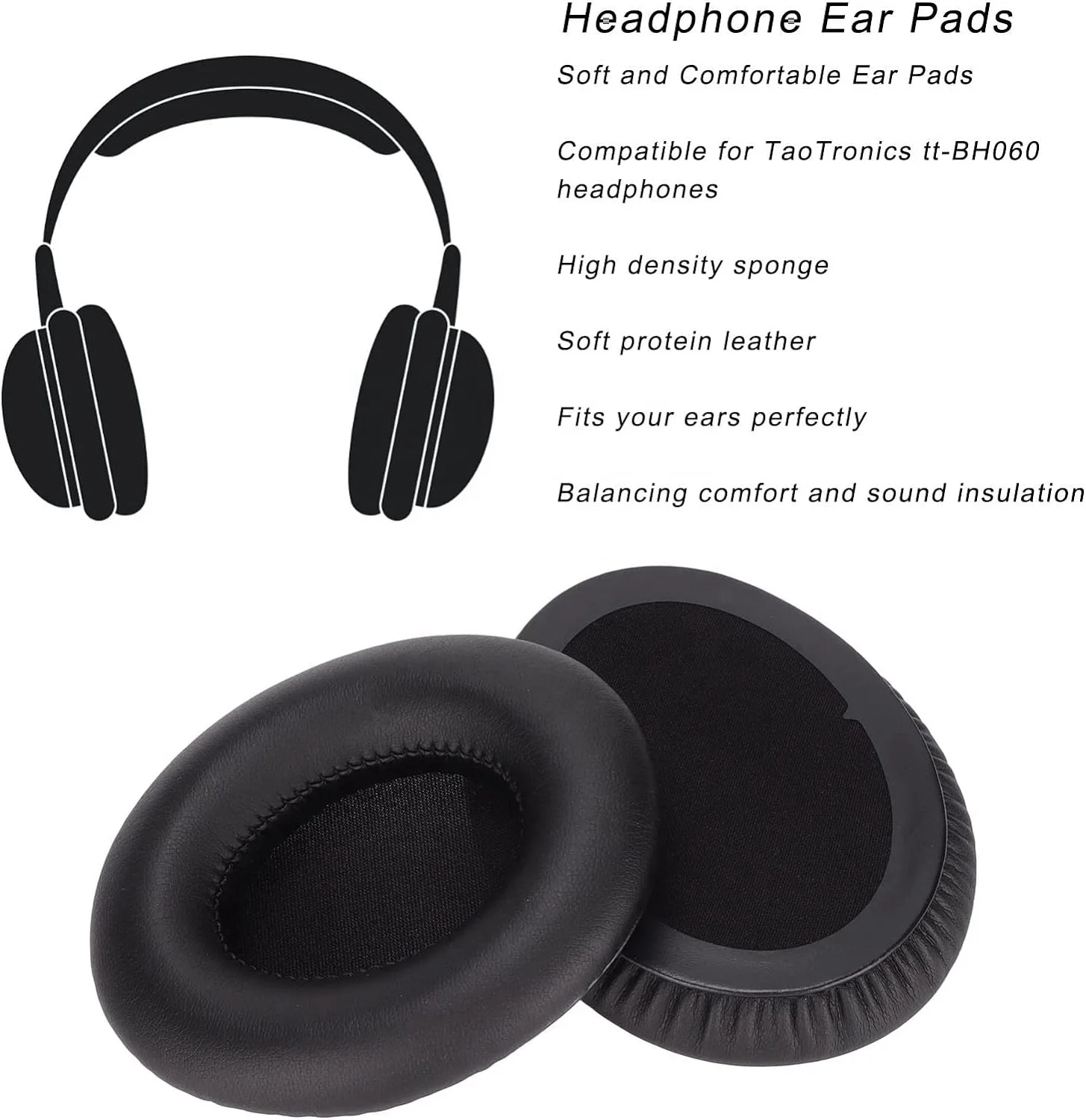 Soft Replacement Ear Cushions for Taotronics TT-BH060