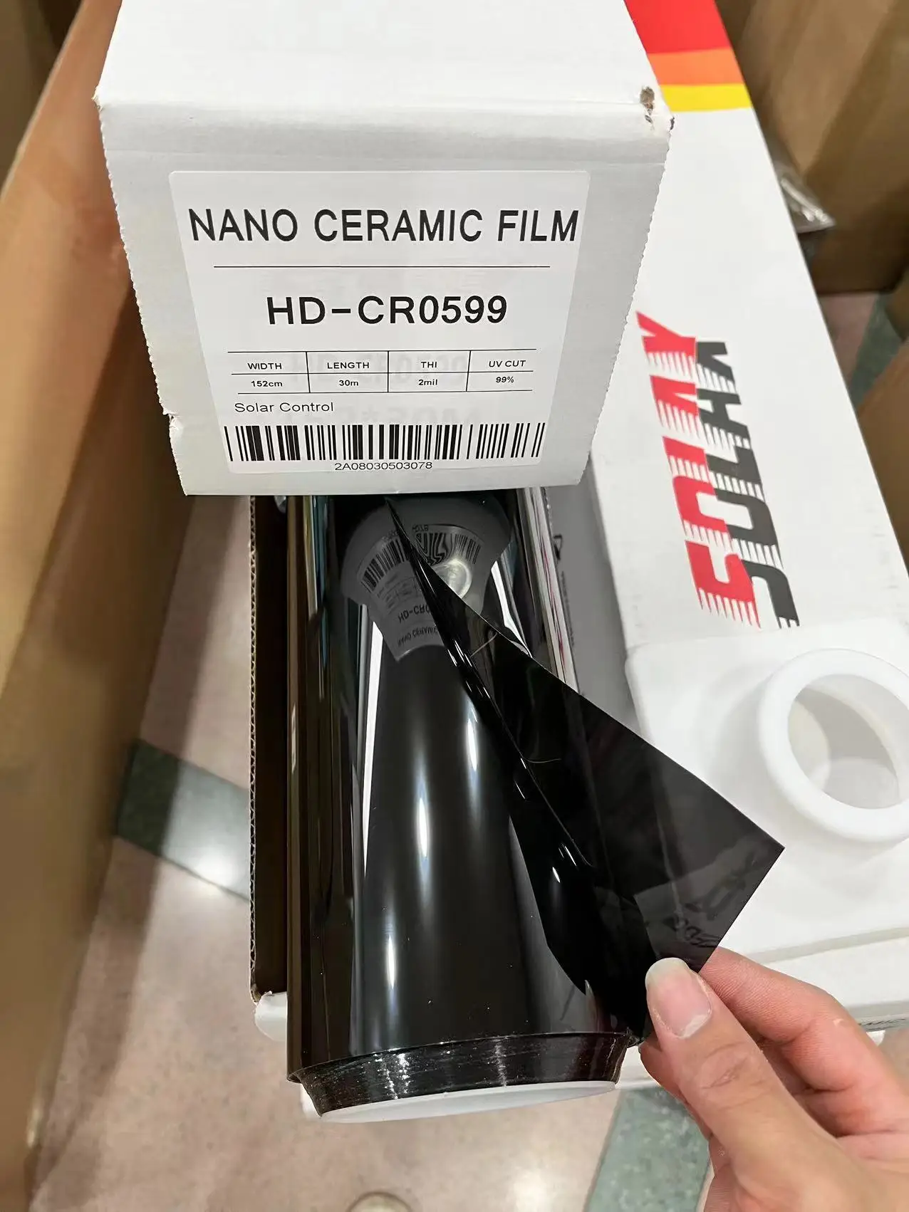 Film Teinté Nano Céramique Pour Pare-brise - 80% VLT, 99% Anti-UV, 20x10 Pieds, Neuf