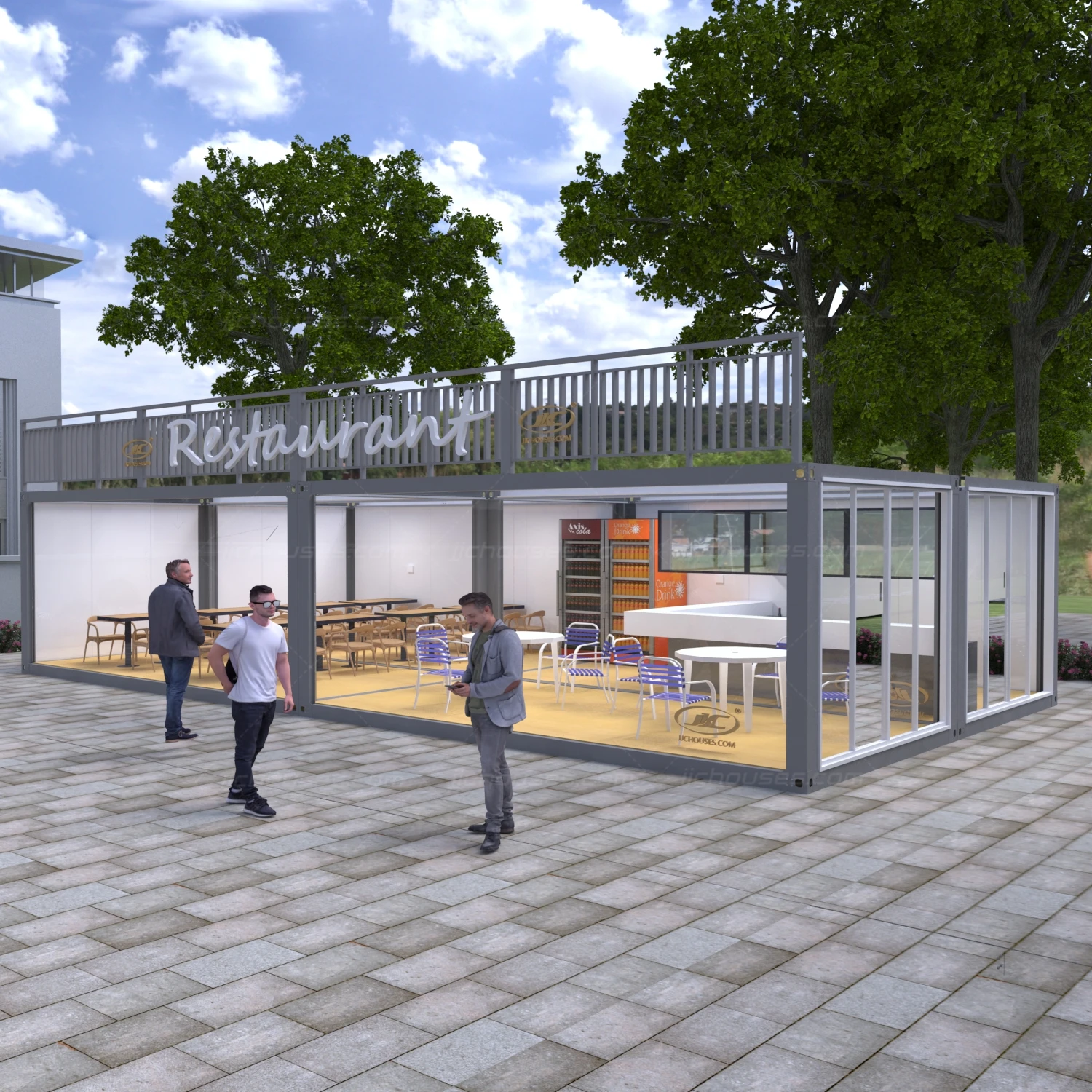 Alibaba.com: Container Restaurant with Kitchen, 40ft Flat Pack Steel ...