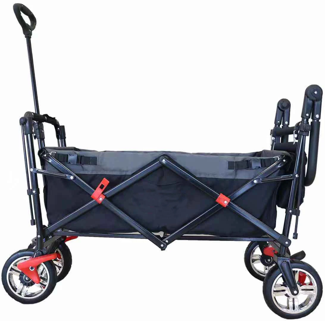Hand Cart for Travel Transport Camping Outdoor Folding Extendable Handle Foldable  Folding Wagon with Brakes