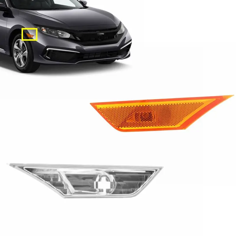 OEM AUTO PARTS front fender side marker white yellow len marker lights lamp reflector for honda civic 2016-2021 2019